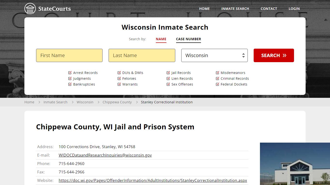 Chippewa County, WI Jail and Prison System - State Courts